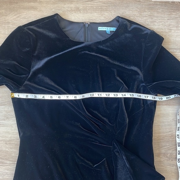 NWT Antonio Melani Black Velvet Dress sz 12 - Picture 4 of 12